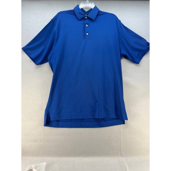 FootJoy Other - Foot Joy Polo Golf Shirt Men's XL Blue Micro Feeder Stripe Lisle Short Sleeve